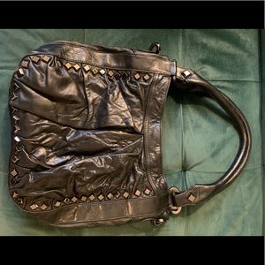 Treesje Hobo black leather shoulder purse